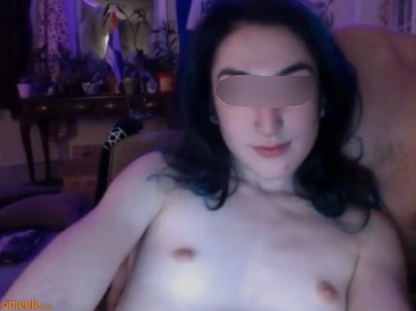 Omegle Col.1 - Cuckold show his blue hair girlfriend